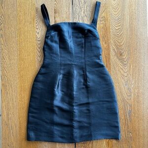 Paris Georgia Jay Jay Dark Navy Mini Sculptured Silk Blend Dress